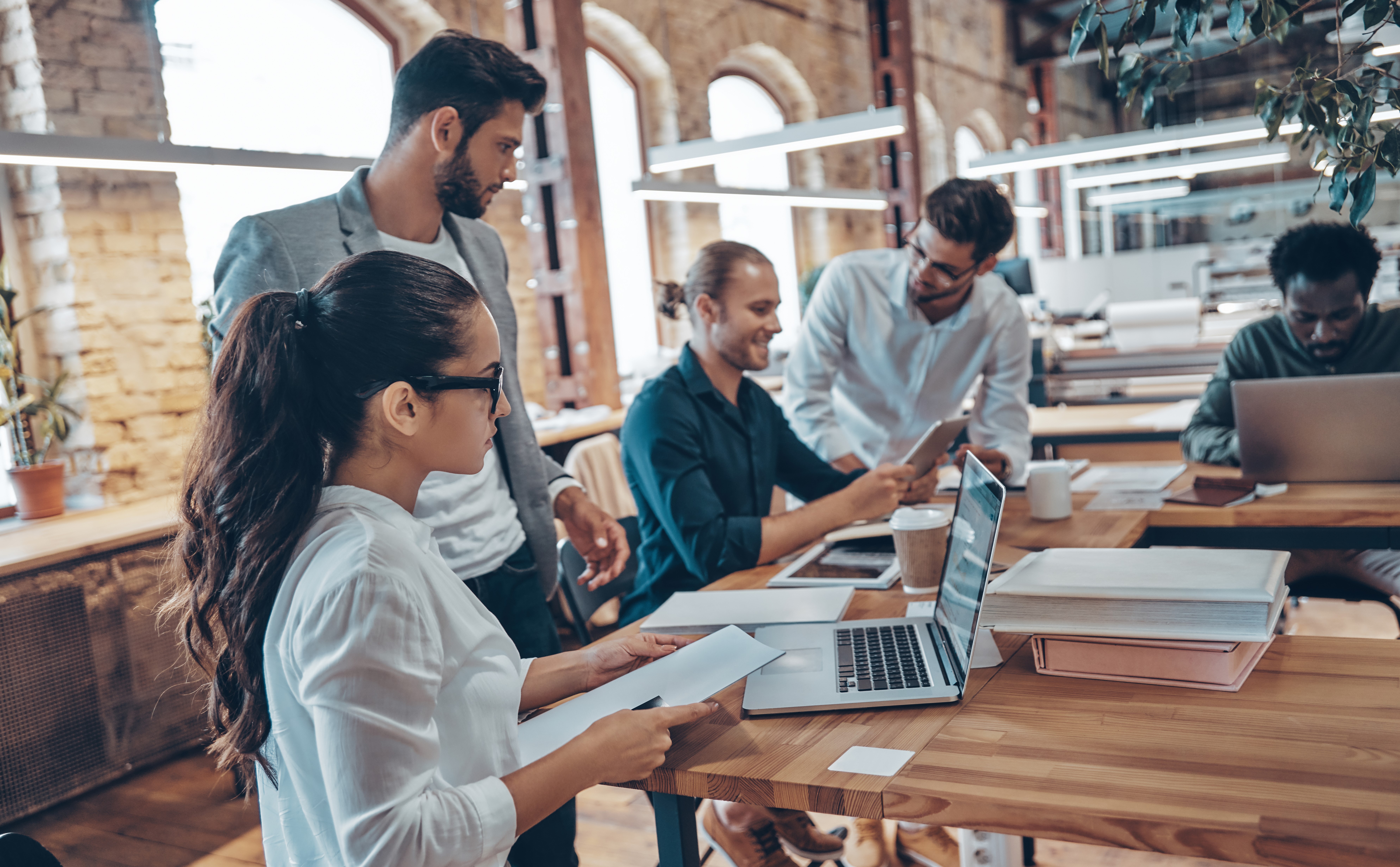 team working in the office