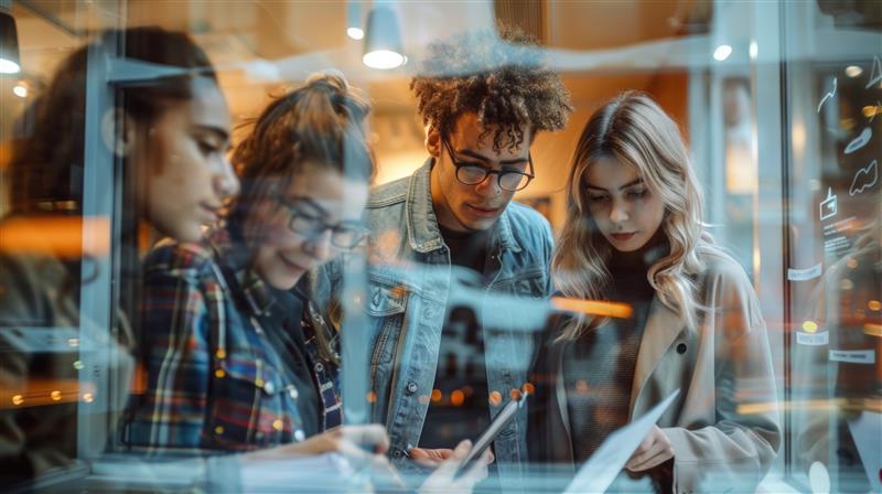jovens a trabalhar com tecnologia